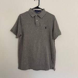 Men’s Polo Ralph Lauren Short Sleeve Classic Fit Polo Shirt Grey Black Pony Med